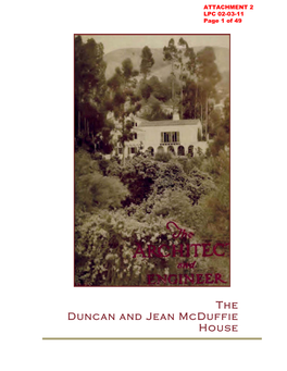 The Duncan and Jean Mcduffie House ATTACHMENT 2 LPC 02-03-11 Page 2 of 49