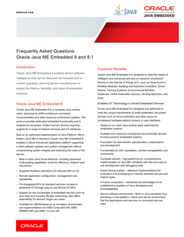 Oracle Java ME Embedded 8 and 8.1
