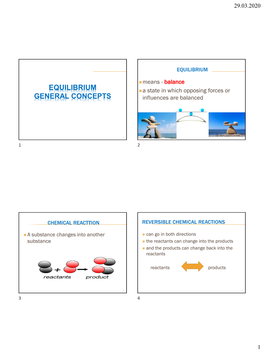 Chapter 16: Chemical Equilibrium- General Concepts