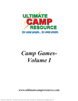 Camp Games- Volume I