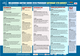 Melbourne Guitar Show 2018 Programsaturday 4Th August