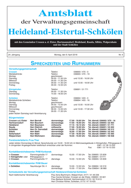 Amtsblatt Der Verwaltungsgemeinschaft Heideland-Elstertal-Schkölen