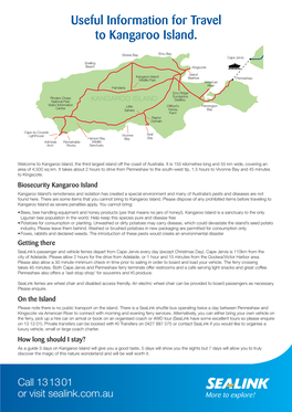 Useful Information for Travel to Kangaroo Island