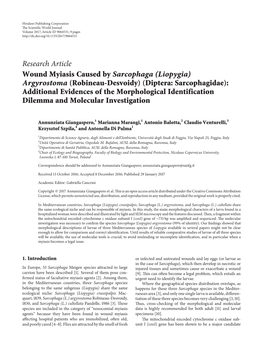 Research Article Wound Myiasis Caused by Sarcophaga (Liopygia) Argyrostoma (Robineau-Desvoidy) (Diptera: Sarcophagidae): Additio