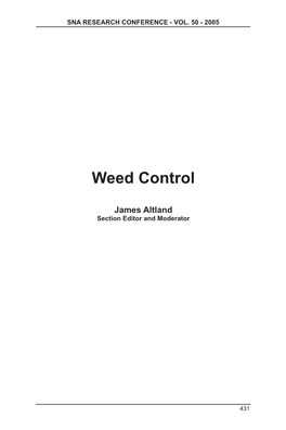 Weed Control