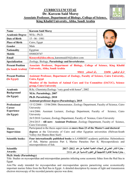 CURRICULUM VITAE Dr