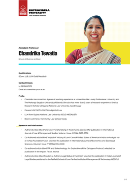 Chandrika Tewatia