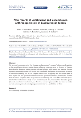 New Records of Lumbricidae and Collembola in Anthropogenic Soils of East European Tundra