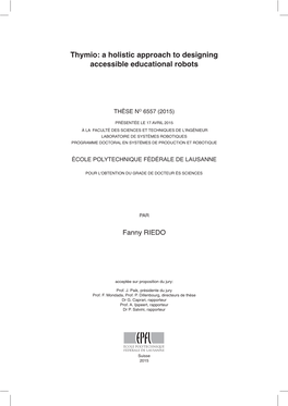 Thymio: a Holistic Approach to Designing Accessible Educational Robots