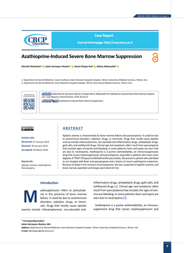 Azathioprine-Induced Severe Bone Marrow Suppression