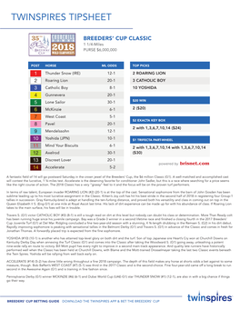 Twinspires Tipsheet