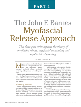 The John F. Barnes' Myofascial Release Approach