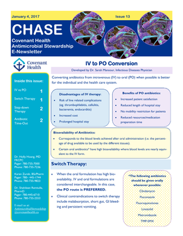 IV to PO Conversion Developed by Dr