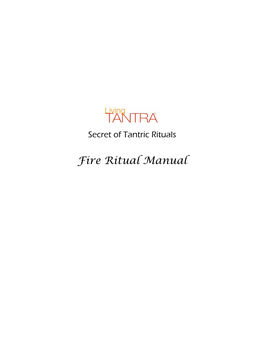 Fire Ritual Manual Fire Ritual Manual