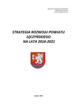Strategia Rozwoju Powiatu Łęczyńskiego Na Lata 2016-2021