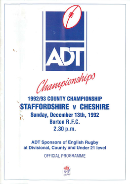 'STAFFORDSHIRE V CHESHIRE