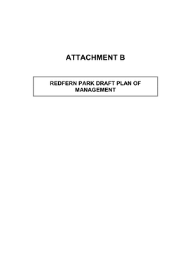 Redfern Park Draft Plan of Management