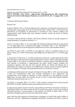 Deliberazione Della Giunta Regionale 30 Dicembre 2019, N. 6-887 OPCM 3519/2006