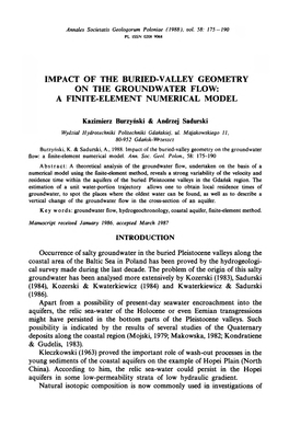 Impact of the Buried-Valley Geometry on the Groundwater Flow: a Finite-Element Numerical Model