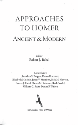 Approaches to Homer