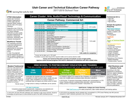 Utah Career and Technical Education Career Pathway 2017-2018 School Year