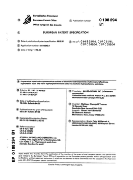 Preparation from Hydroxylammonium Sulfate of Alcoholic Hydroxylamine