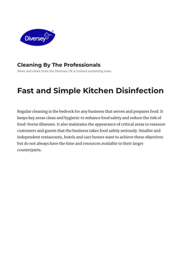 Fast and Simple Kitchen Disinfection