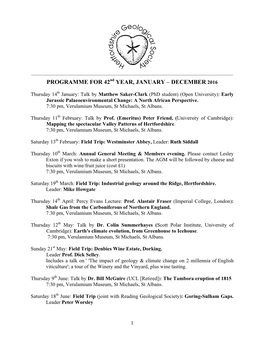 2016 Programme