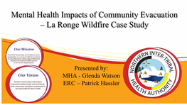 La Ronge Wildfire Case Study