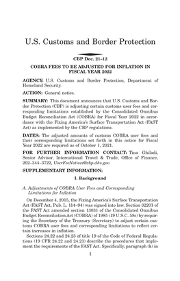 Customs Bulletin Weekly, Vol. 55, August 11, 2021, No. 31