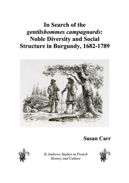 In Search of the Gentilshommes Campagnards: Noble Diversity and Social Structure in Burgundy, 1682-1789