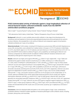 P1823 Antimicrobial Activity of Lefamulin Against a Large Longitudinal Collection of Clinical Bacterial Isolates Collected World