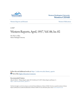 Western Reports, April, 1957, Vol. 06, Iss. 02 M