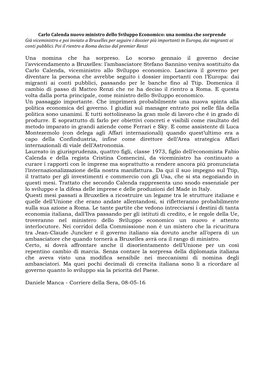 Carlo Calenda Ministro Dello Sviluppo Economico 9-5-16