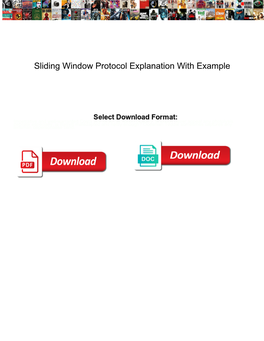 Sliding Window Protocol Explanation with Example