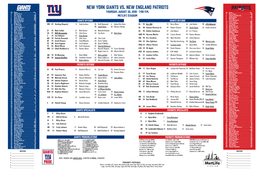 NEW YORK GIANTS Vs. NEW ENGLAND PATRIOTS