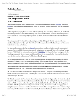 The Emperor of Math - Dennis Overbye - New Yo