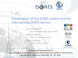 Presentation of the DORIS System and the International DORIS Service