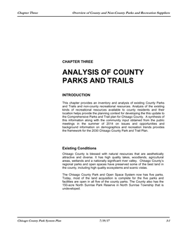 Analysis of County Parks and Trails