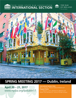 SPRING MEETING 2017 — Dublin, Ireland
