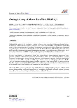 Geological Map of Mount Etna West Rift (Italy)