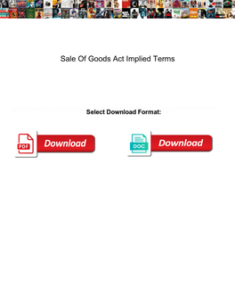 Sale of Goods Act Implied Terms