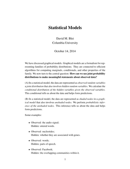 Statistical Models