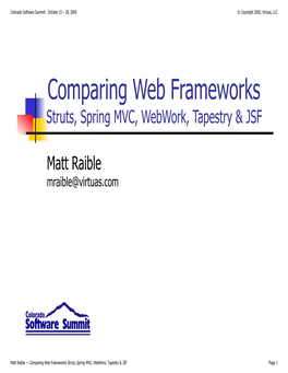 Comparing Java Web Frameworks