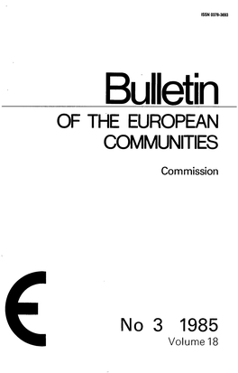 Bulletin of the EUROPEAN COMMUNITIES