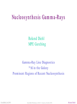 Nucleosynthesis Gamma-Raysgamma-Rays