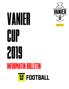 Vanier CUP 2019 Informatin Bulletin