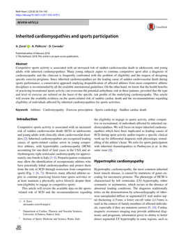 Inherited Cardiomyopathies and Sports Participation