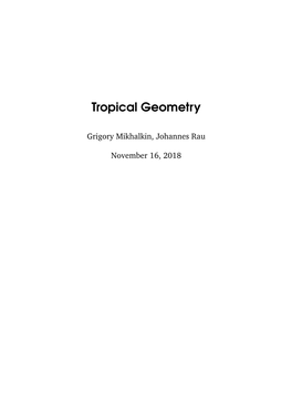 Tropical Geometry