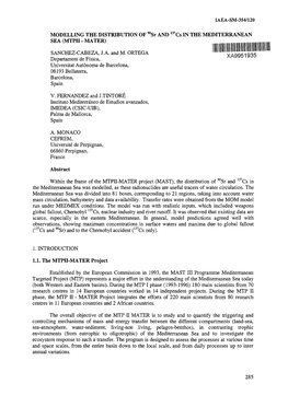 Modelling the Distribution of 90Sr and 137Cs in the Mediterranean